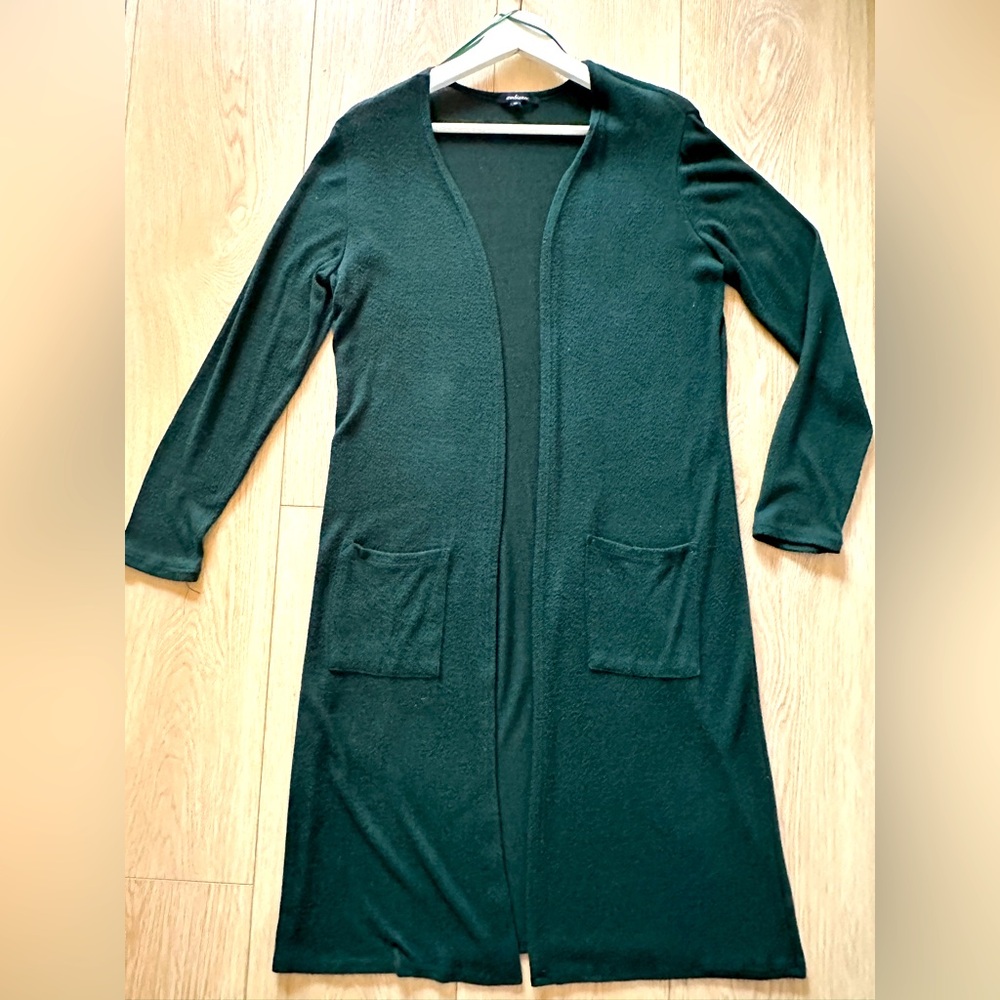 Flowy Soft & Cozy Lightweight Deep Forest Green Long Medium Duster w Pockets💫💚 - Picture 5 of 8
